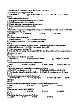 Đề kiểm tra lần 2 Tháng 5 môn Hóa học Lớp 12 - Trường THPT Cẩm Xuyên